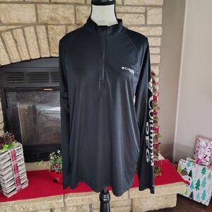 Columbia Black Half-Zip Long Sleeve Shirt Small